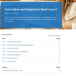 Food Safety for Retail Unit page