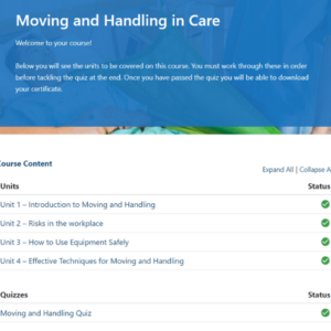 Moving and handling In Care Unit Slide