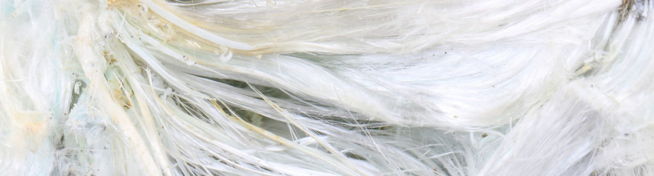 white asbestos fibres