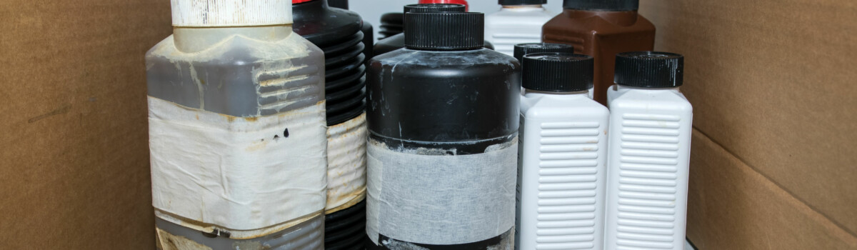 Hazardous substances stored in a locked cabinet