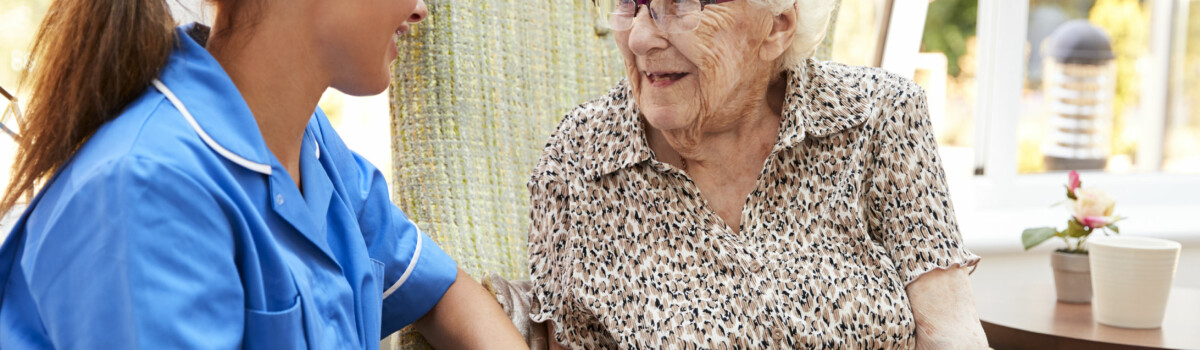 Showing a carer demonstrating person-centred care