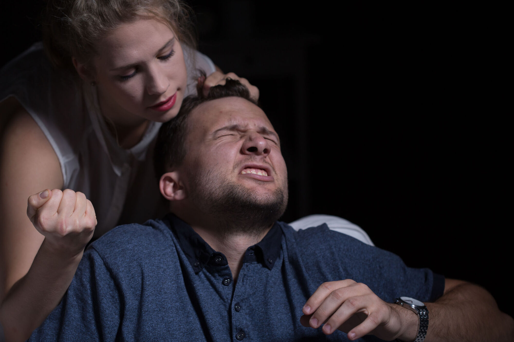 Aggressive woman and domestic violence against husband Aggressive woman and domestic violence against husband