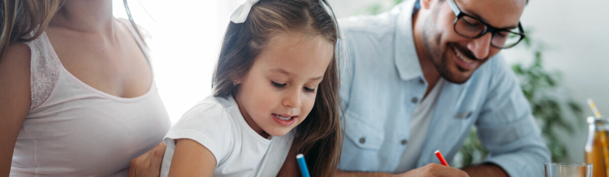 Working parents spending day off with child