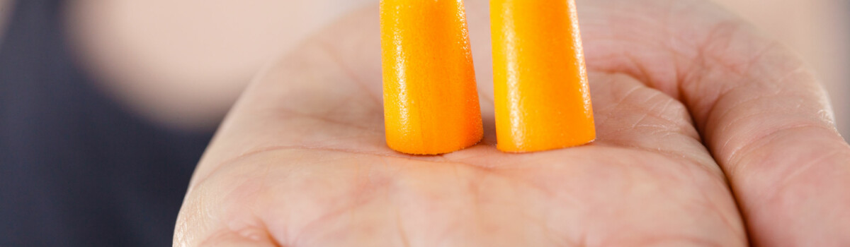 Ear plugs provided to employees working with noise