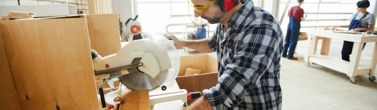 Man concentrating using machinery equipment