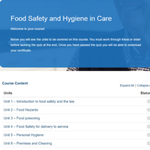 Food Safety and Hygiene in Care Course Overview