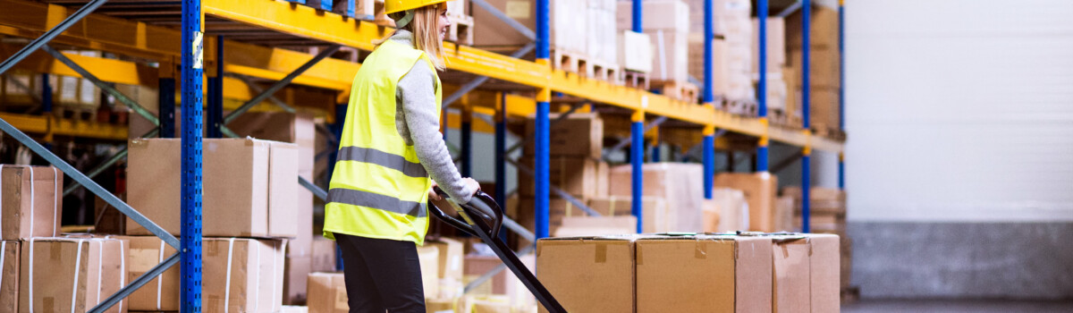 Woman working in a warehouse