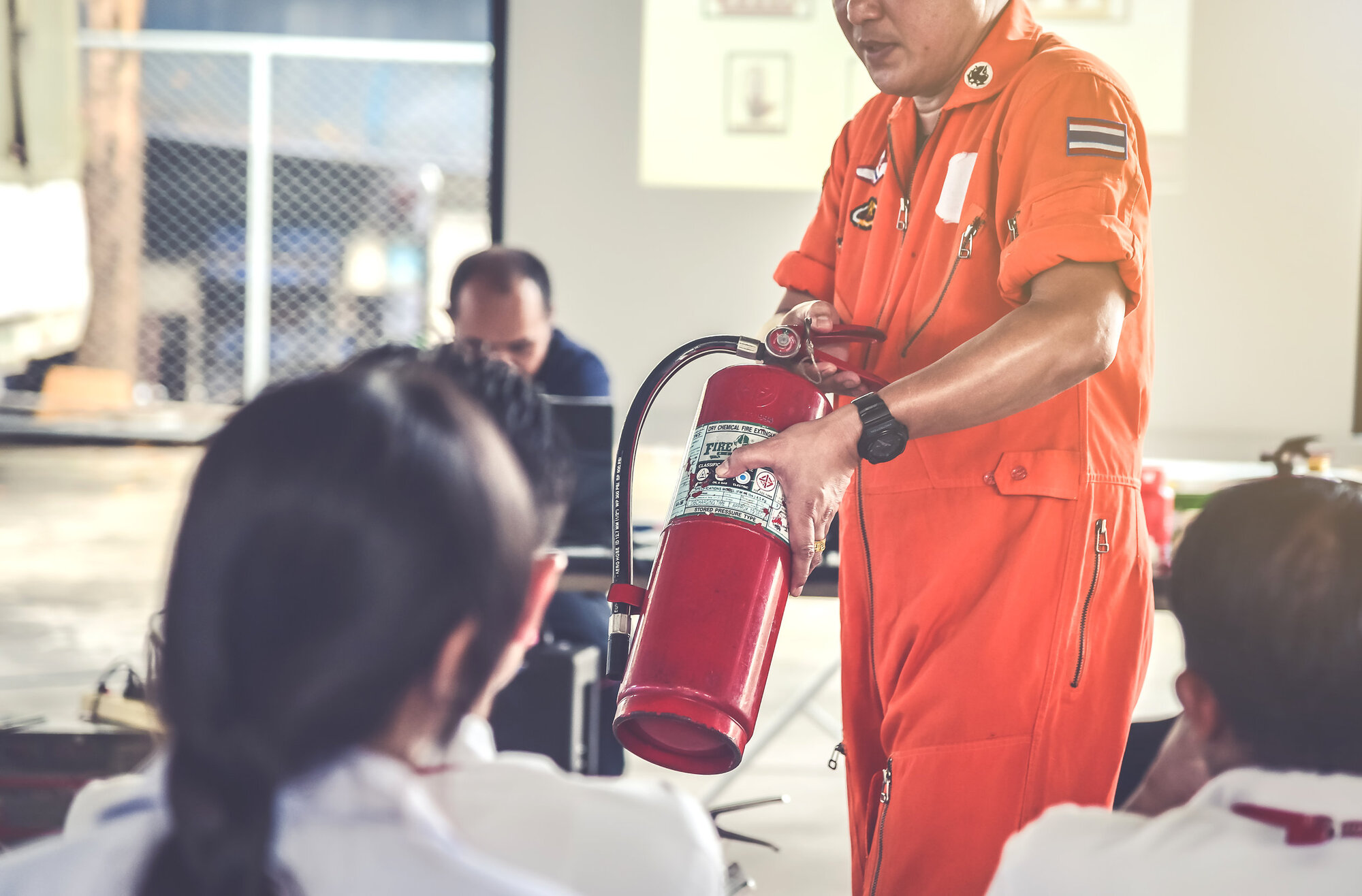 People being shown emergency procedures that are written on the method statement People being shown emergency procedures that are written on the method statement