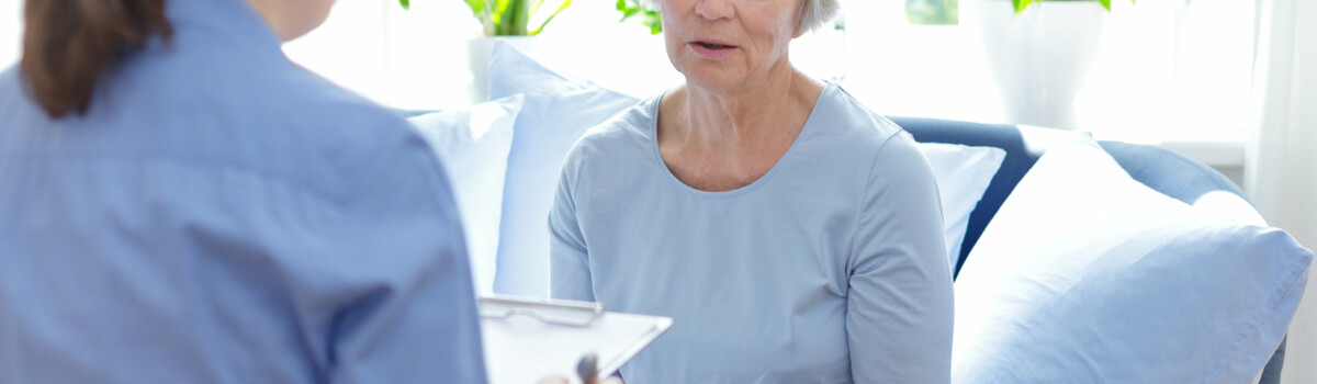 A woman being prescribed medication for PTSD