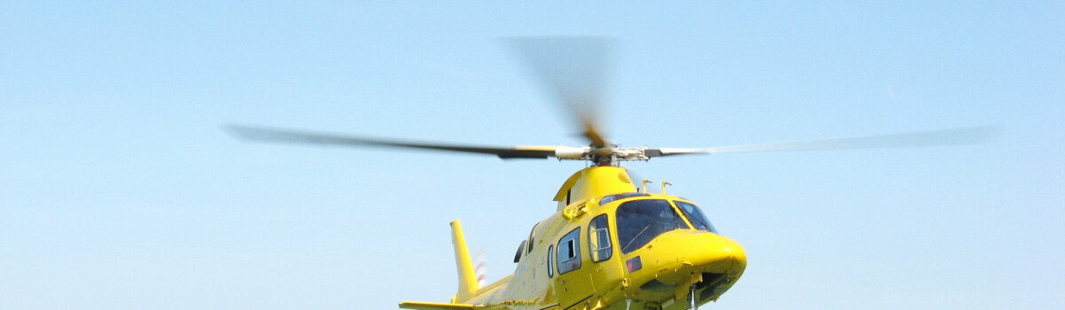 Air ambulance responding to an emergency