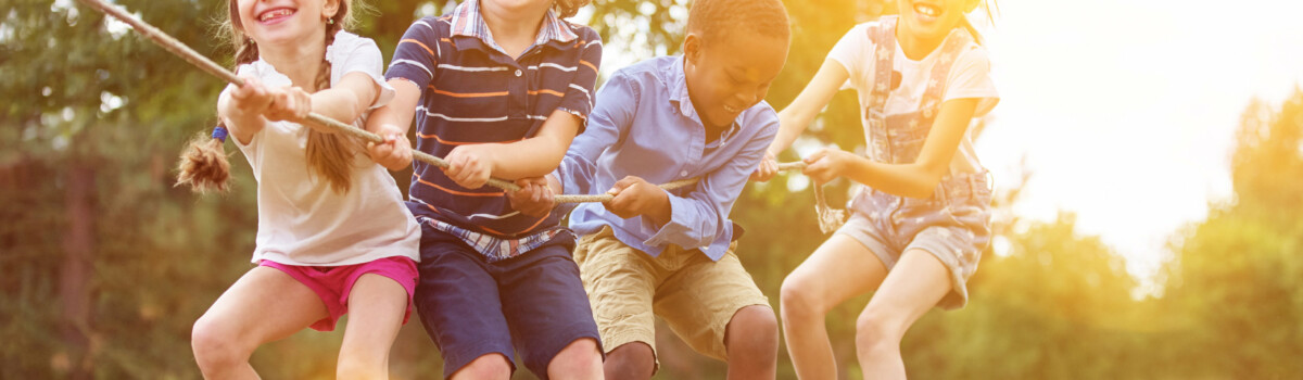 Children learning teamwork