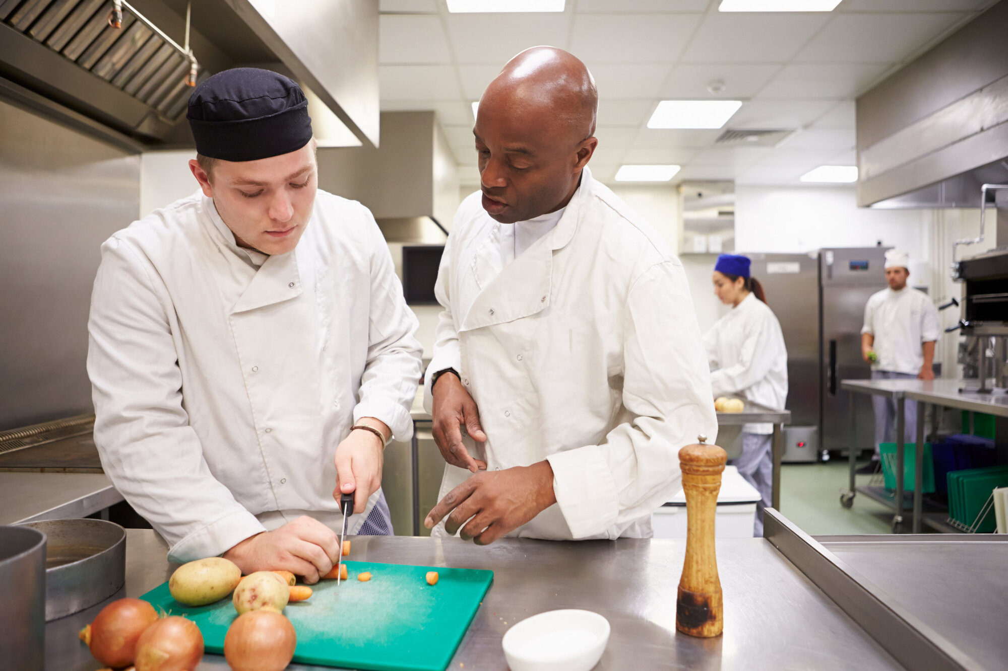 Experienced chef observing Experienced chef observing