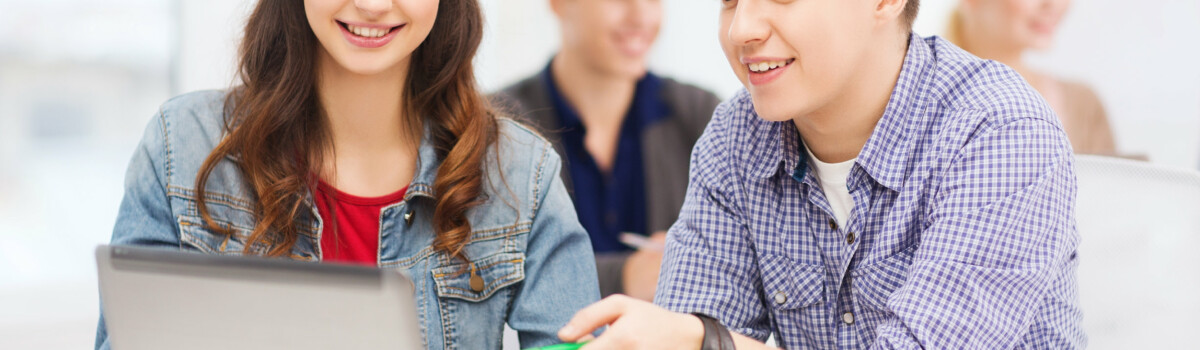 Teenagers being taught online safety