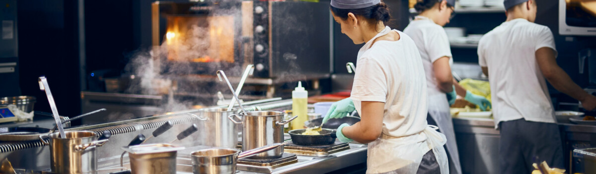 Chefs in a restaurant kitchen