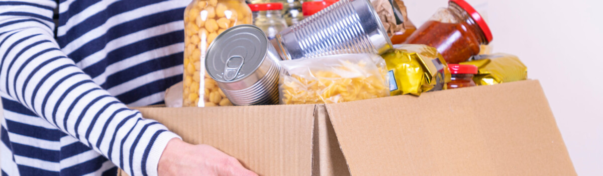 Someone collecting from a food bank