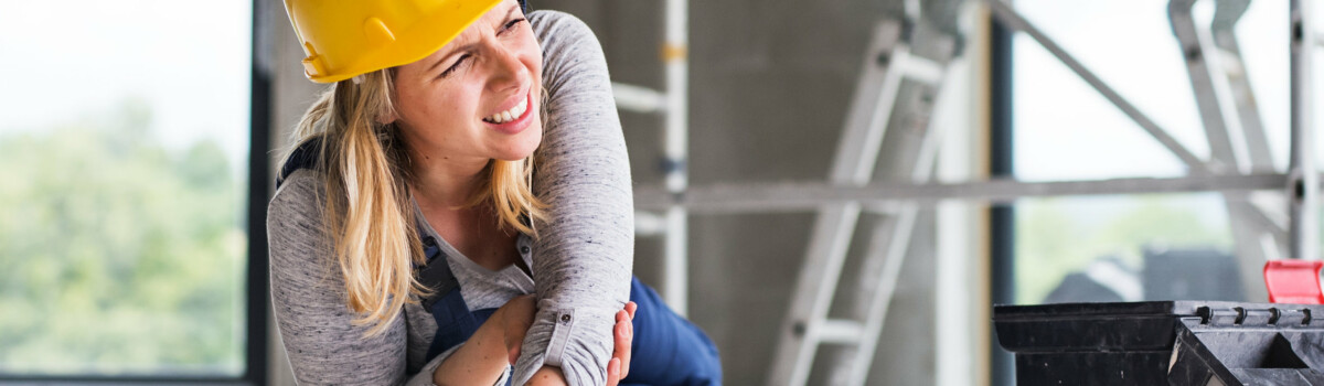 Woman fell from ladder at work