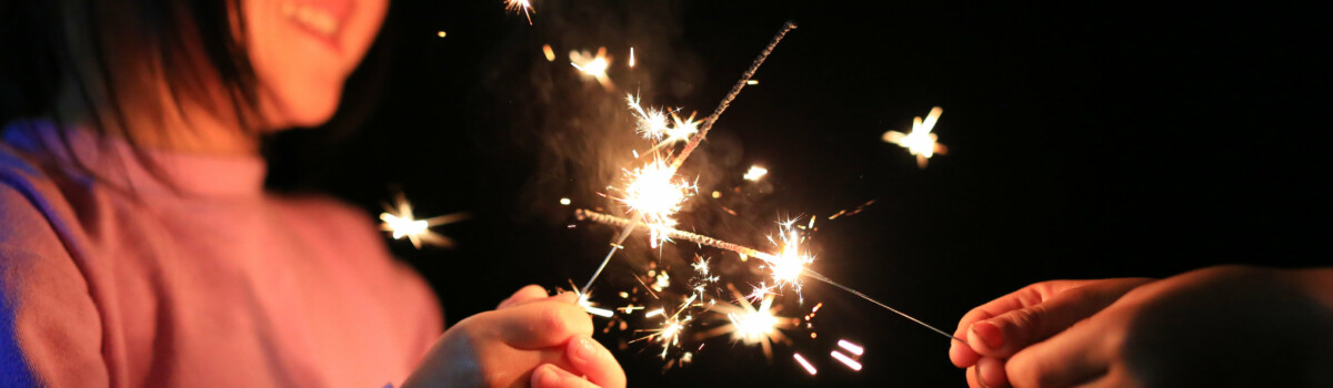 Sparklers being used carefully