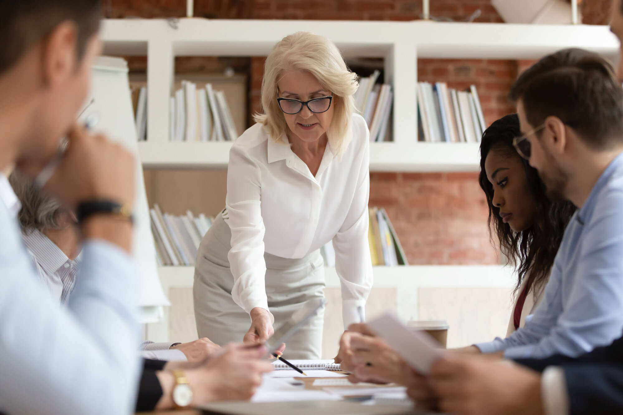 Woman with good communication in a meeting Woman with good communication in a meeting