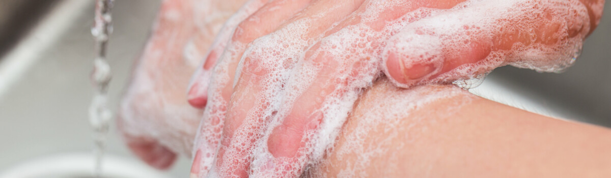 Washing hands in a care home