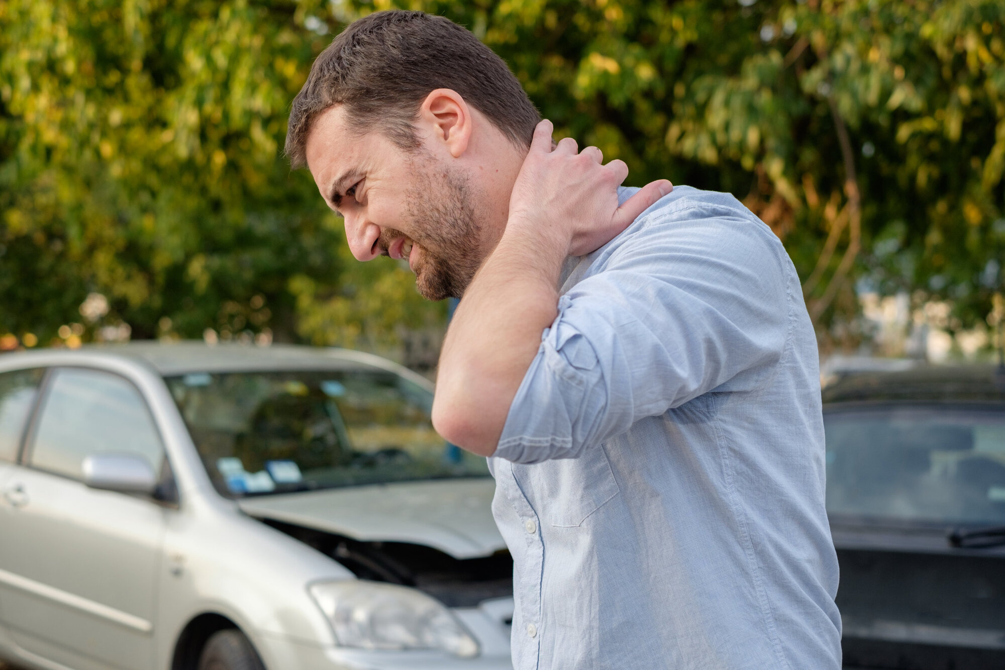 Man with pain in his neck Man with pain in his neck