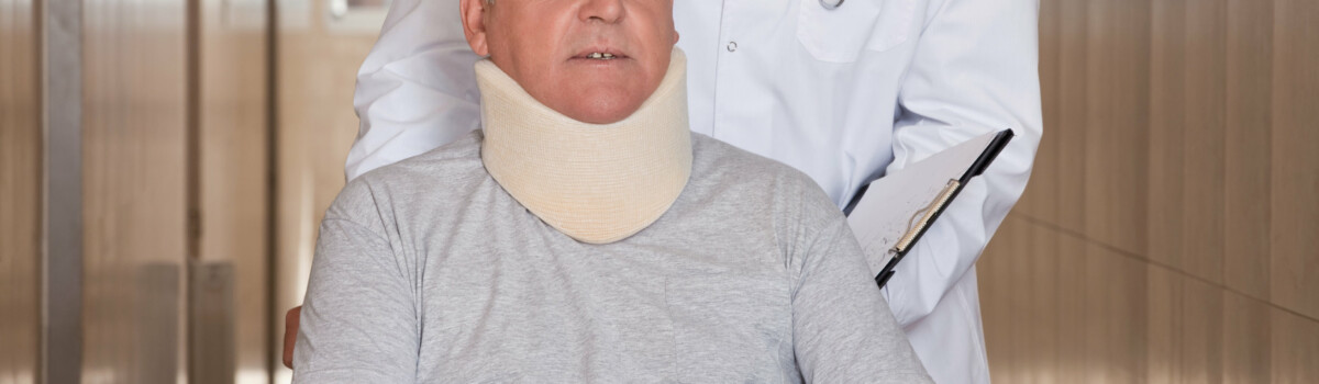 Man with injured neck