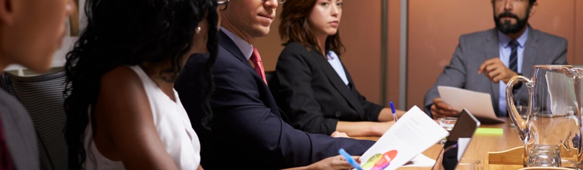 Meeting discussing gender pay gap