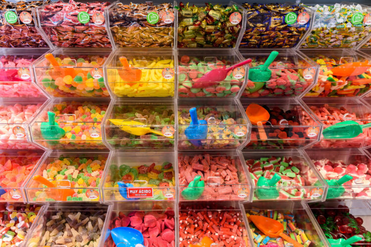 A Selection Of Sweets In A Sweet Shop.