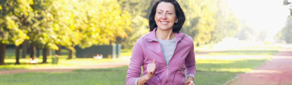 Woman exercising after work to build resilience