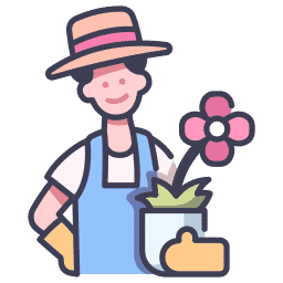 Gardener with flower