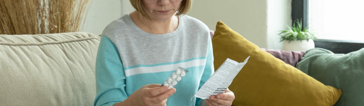 Woman taking medication