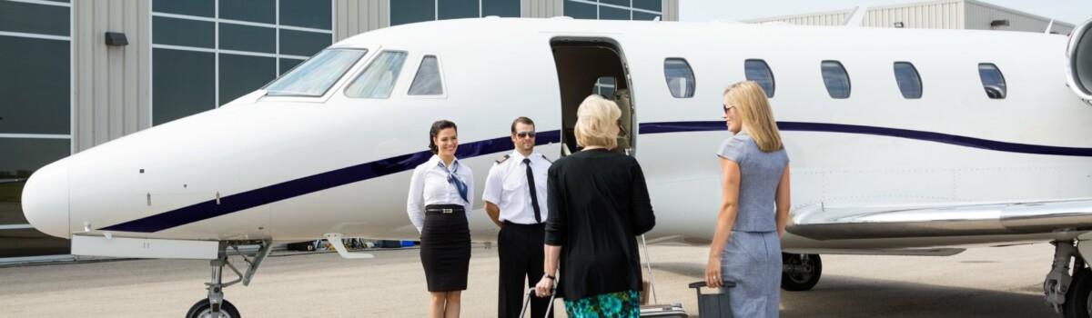 Flight attendants working for private business