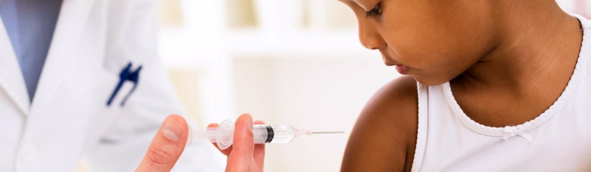 Little girl having a chickenpox vaccine