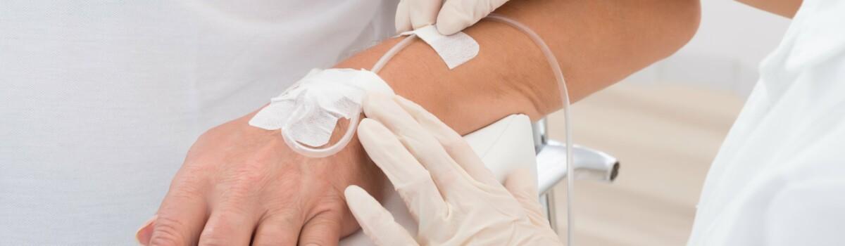 Antibiotics being given intravenously