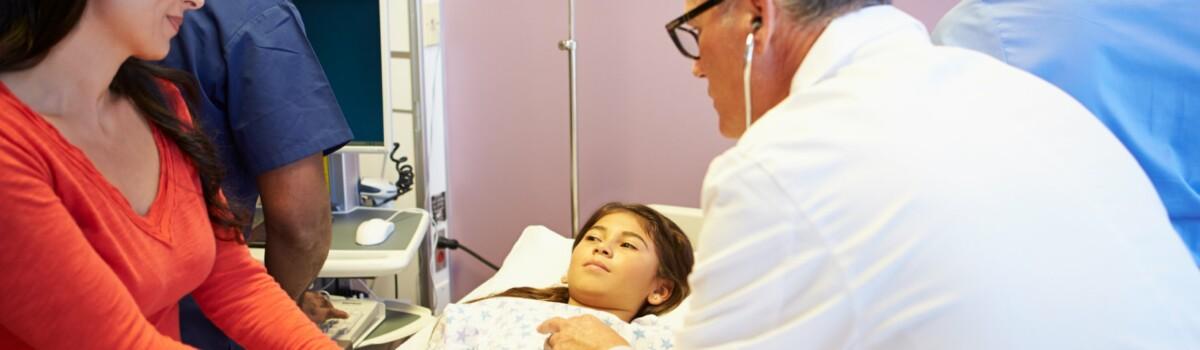 Girl in hospital with meningitis