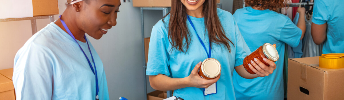 Volunteering at food bank