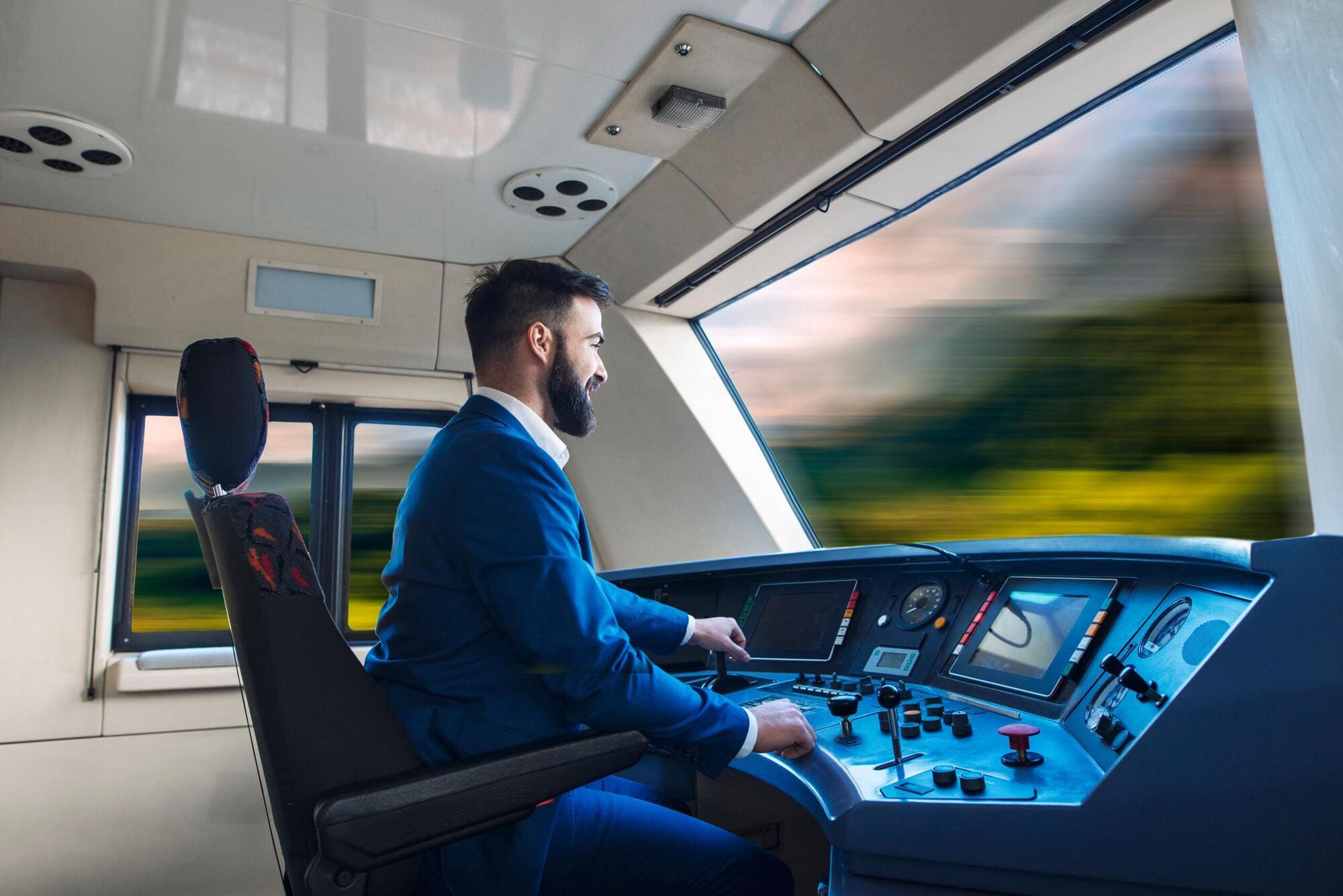Train driver with lots of experience Train driver with lots of experience