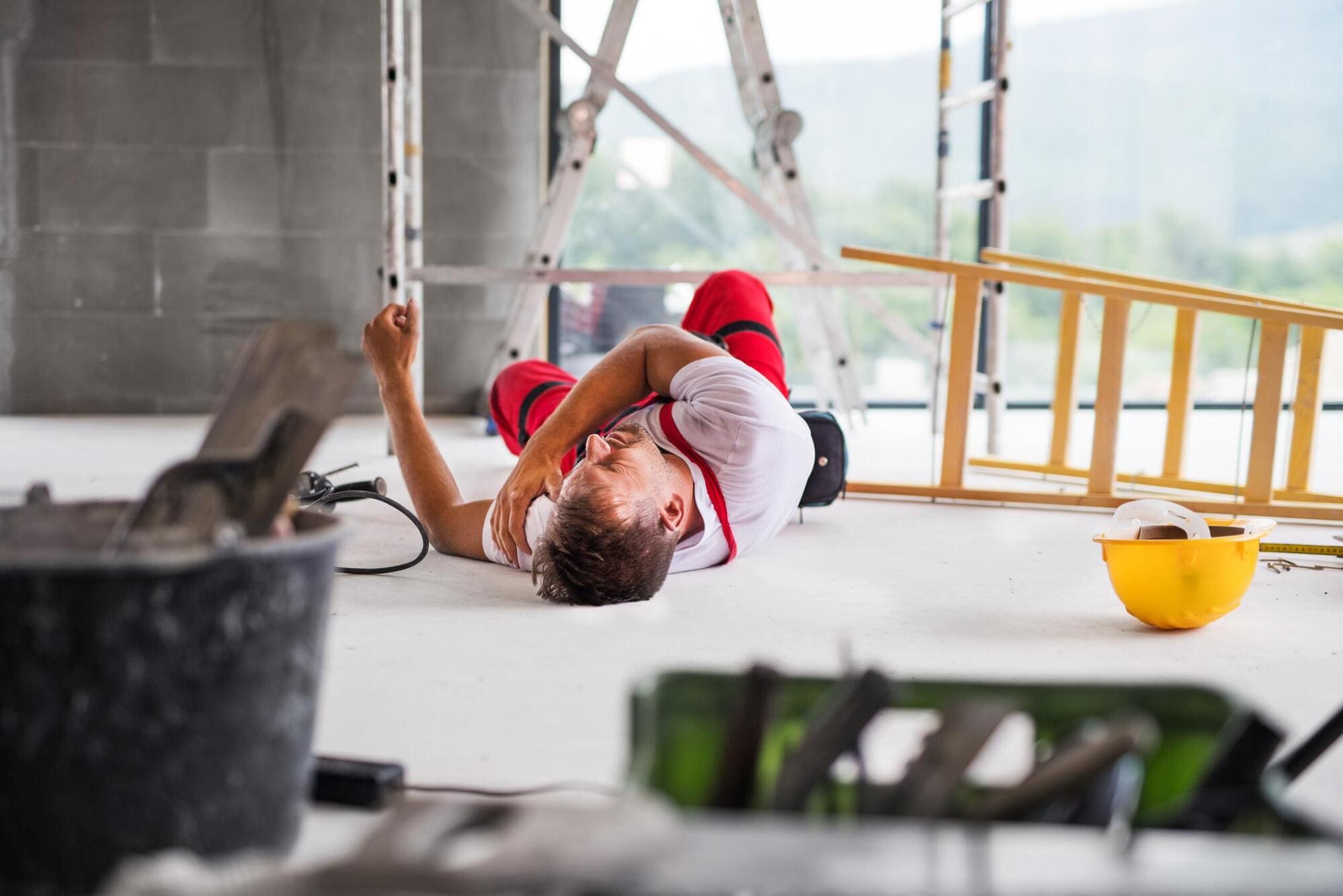 Man injured after falling from a height Man injured after falling from a height