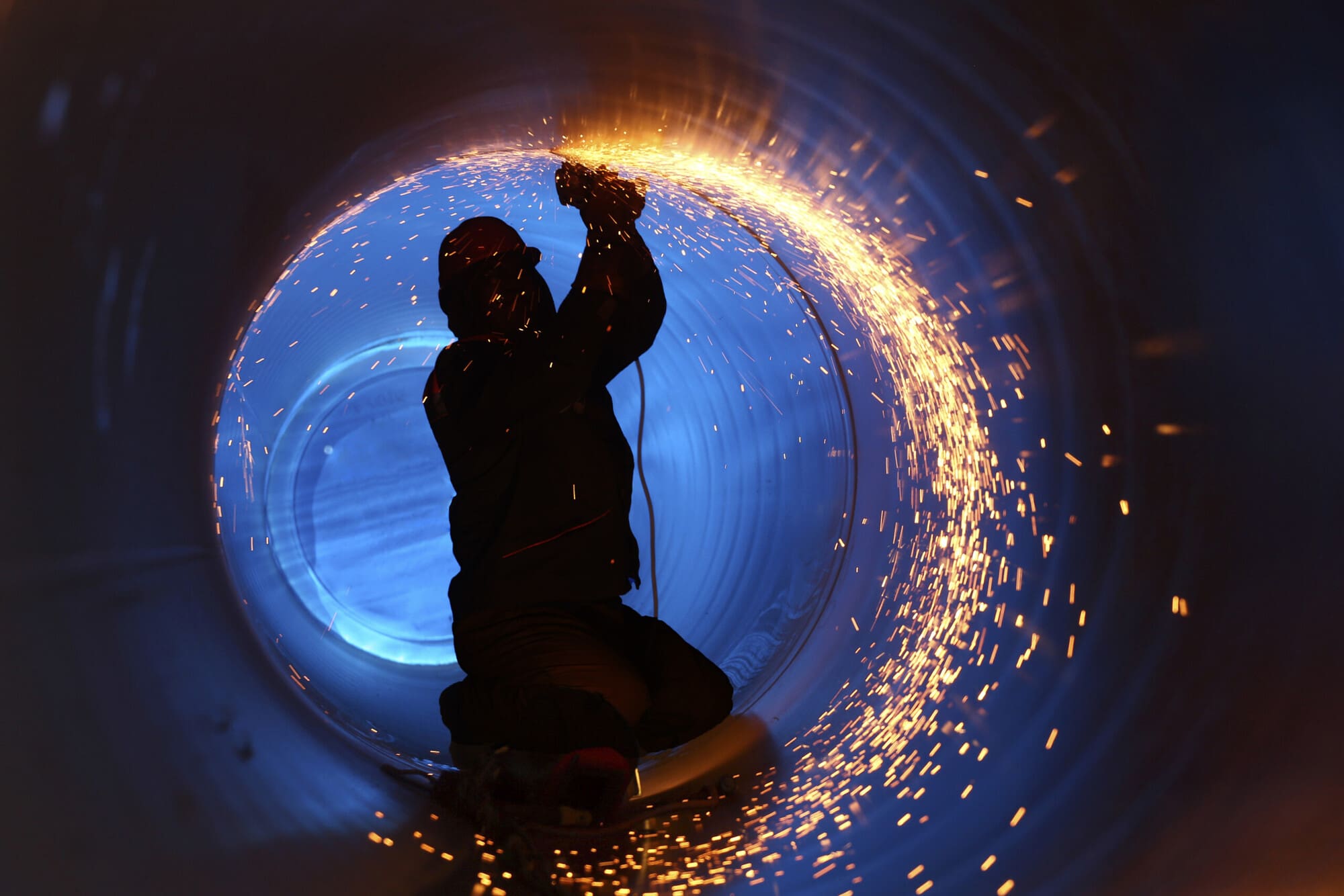 Welder Welding In a Confined Space Welder Welding In a Confined Space