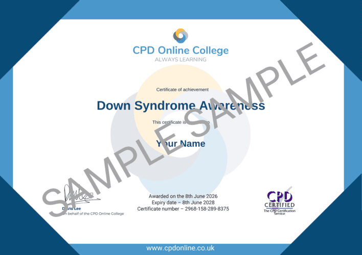 Down Syndrome Awareness Certificate