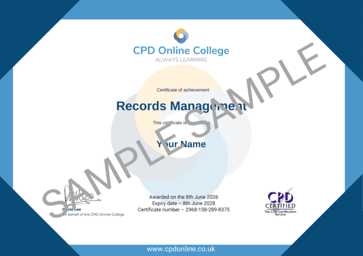 Records Management certificate